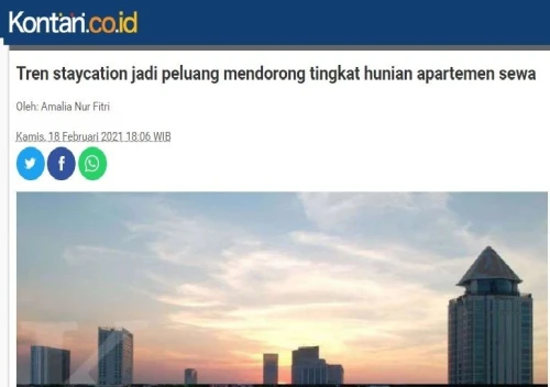 Tren Staycation Jadi Peluang Mendorong Tingkat Hunian Apartemen Sewa | KF Map – Digital Map for Property and Infrastructure in Indonesia